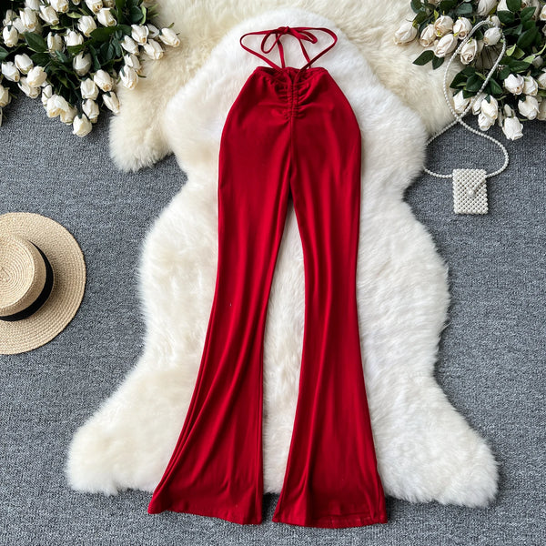 Women Solid High Waist Bandage Pants